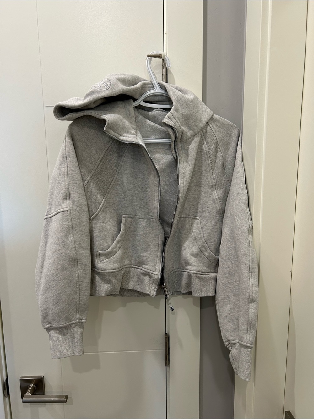lululemon athletica Light Gray Cropped Zip Hoodie Jacket